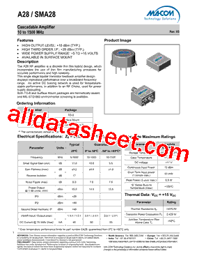 A28-SMA28 Datasheet PDF - M/A-COM Technology Solutions, Inc.