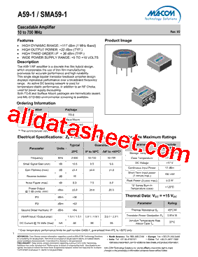 A59-1-SMA59-1 Datasheet PDF - M/A-COM Technology Solutions, Inc.