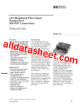 HFBR-5527 Datasheet PDF - Agilent(Hewlett-Packard)