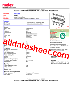39532-1014 Datasheet PDF - Molex Electronics Ltd.