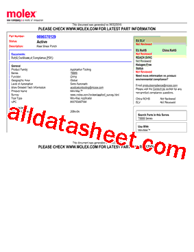 0690370129 Datasheet PDF - Molex Electronics Ltd.