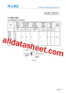 RL201 Datasheet PDF - Leshan Radio Company
