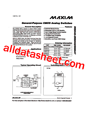IH5045C/D Datasheet PDF - Maxim Integrated Products