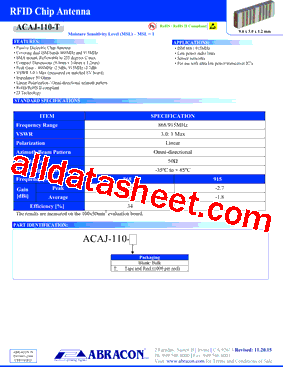 ACAJ-110-T Datasheet PDF - Abracon Corporation