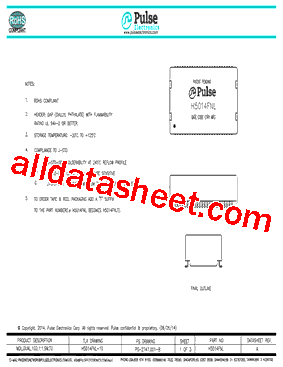 H5014FNL Datasheet PDF - Pulse A Technitrol Company