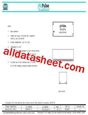 H5020FNL Datasheet PDF - Pulse A Technitrol Company