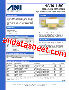 HVV1011-500L Datasheet PDF - Advanced Semiconductor