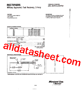 JAN1N5418 Datasheet PDF - Microsemi Corporation