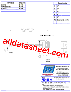 PE34155LF-48 Datasheet PDF - Pasternack Enterprises, Inc.